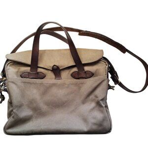 Filson Original Briefcase  Canvas & Leather Tote Bag With Shoulder Strap